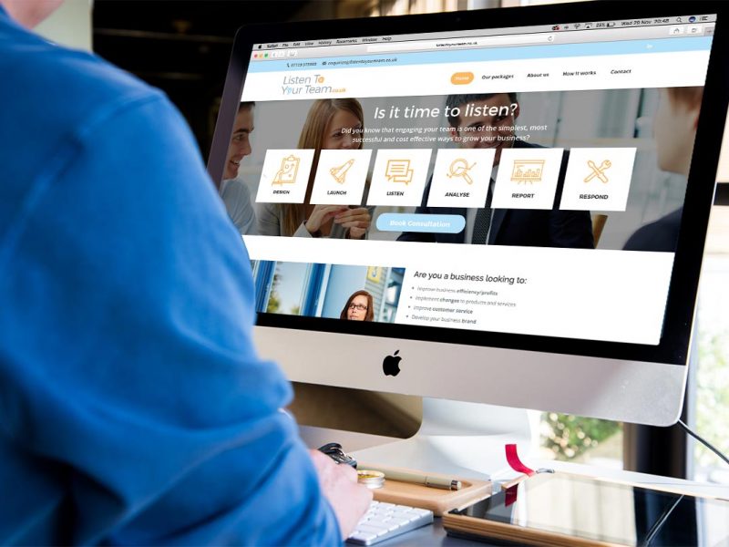 Listen to Your Team homepage design