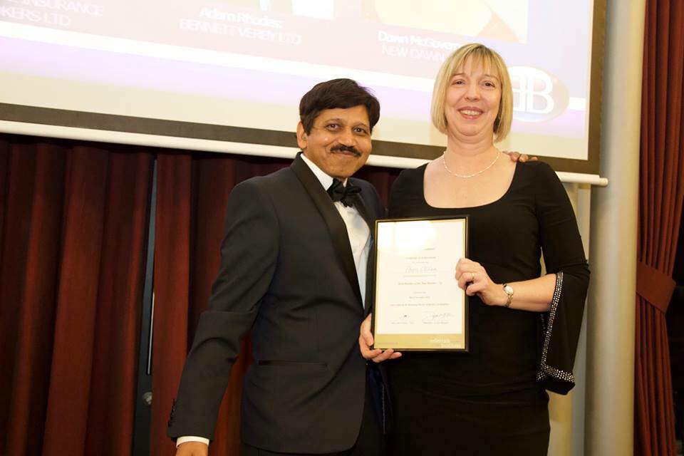 Pam Allen receiving runner up Member of the Year