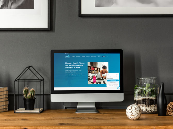 Eivissa Health and Fitness homepage design on a desktop computer Eivissa Health and Fitness homepage design on a desktop computer