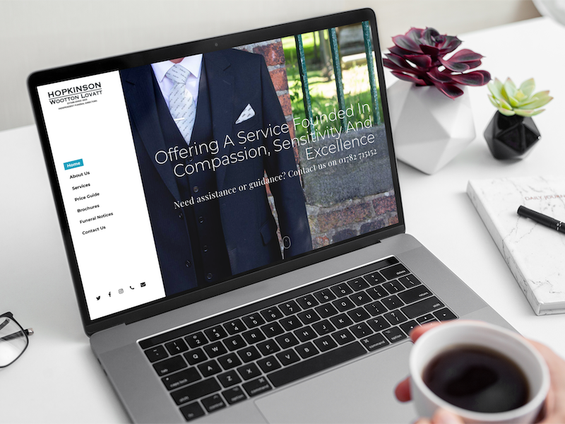 Hopkinson Wootton Lovatt Home page design on a macbook