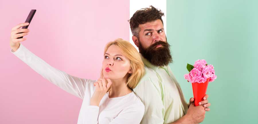 Miss-matched couple who met online via a dating app