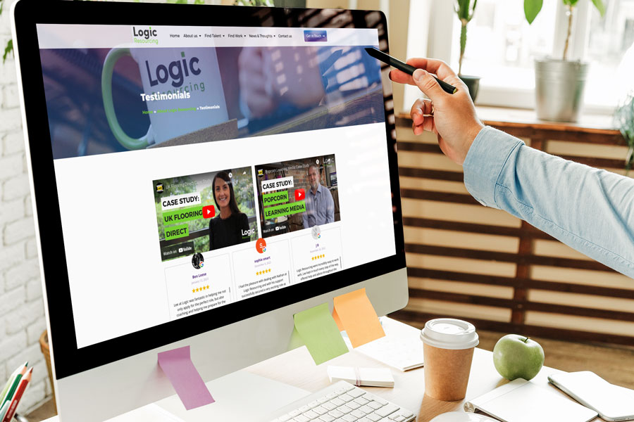 The Logic Resourcing website where the case study videos are displayed.
