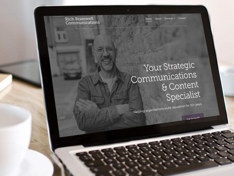 Rich Bramwell Communications website homepage design