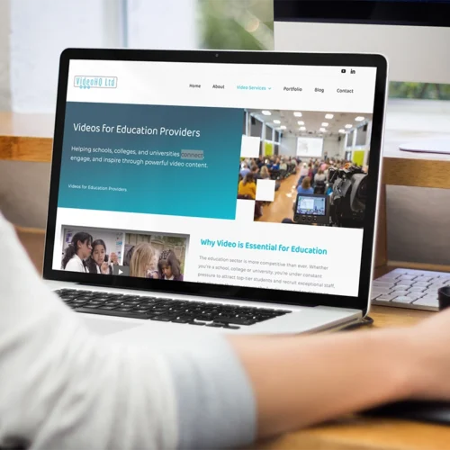 The refreshed page design for VideoHQ's eduction website page.