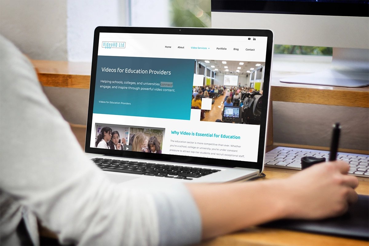 The refreshed page design for VideoHQ's eduction website page.
